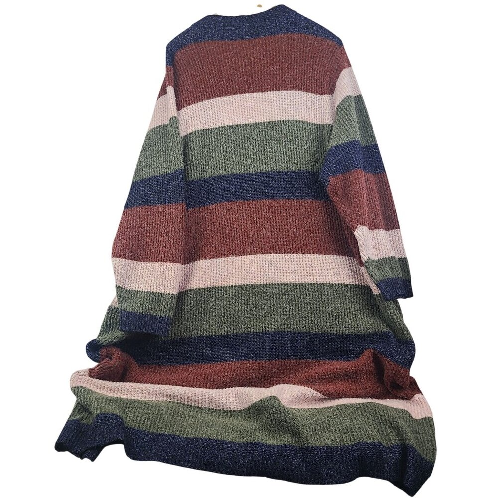 Torrid Multi-Colored Striped Duster Cardigan Fron… - image 3